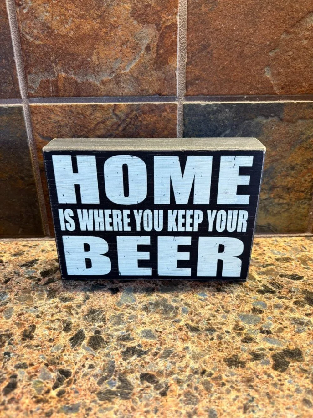 Home is Where You Keep Your Beer Wooden Sign Plaque Man Cave Decor Bar Party